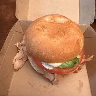 Herb Roasted Turkey Sandwich gluten free bun