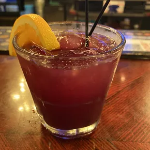 Blackberry whiskey sour