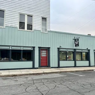 the front of the building