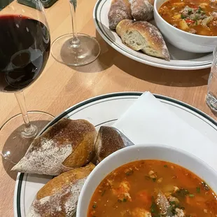 Soup + wine special