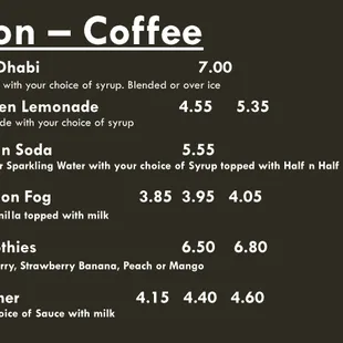 Non Coffee Drinks! You can add Coffee if you want!!