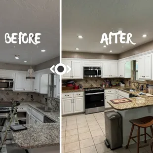 Sheila was always making Anti-Pasta. With the new LED Kitchen Retro-Fit lighting, she was able to make, well you know, Pasta.