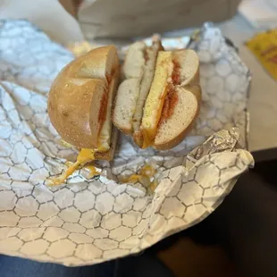 Egg and Cheese Sandwich with latke
