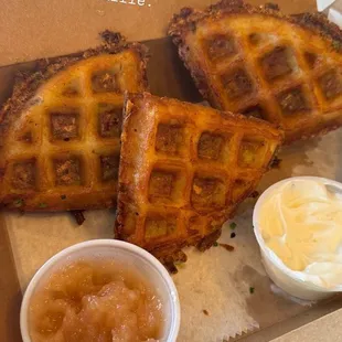 waffles, food