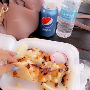 These are two of the best shrimp tacos I've ever had.