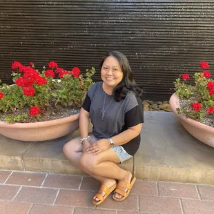 Wearing one of my favorite Allison Izu tops while on vacation!