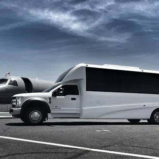 Party Bus private FBO arrival.