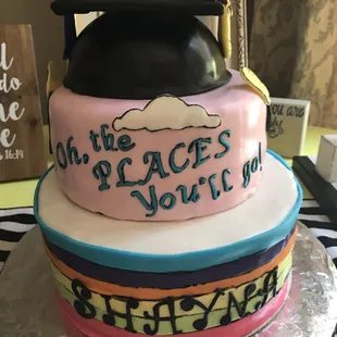 Dr. Seuss-themed graduation cake