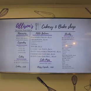 Digital menu board.