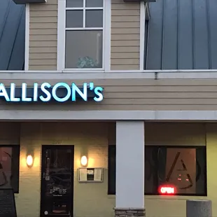 the front of the restaurant