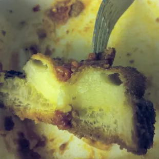 Breaded fried mozzarella.