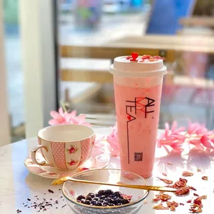 Rose milk tea