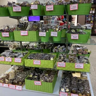 a display of chocolates
