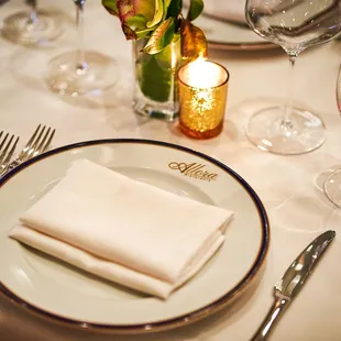 a place setting for a formal dinner