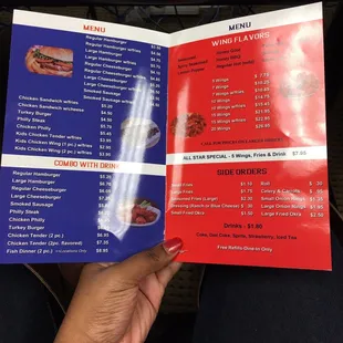 a hand holding a menu