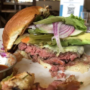 This was my burger, requested as "medium"