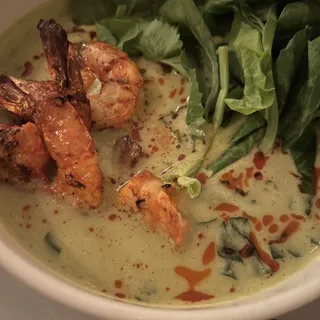 Green Curry with Grilled Shrimp