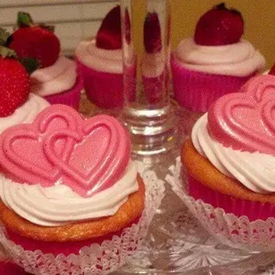 Custom Valentine's Cupcake special.  Buy one dozen get three cupcakes free.