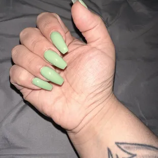 I forgot the #. It's in the little pink book, it's called light jade or sage jade!