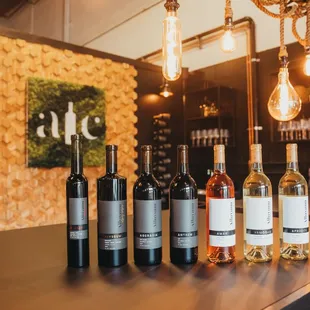 The modern aesthetic shines through, from the graphic design on the bottles to the interior of the tasting room.