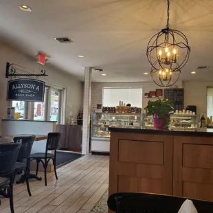 the interior of a bakery