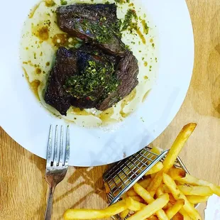 Steak and fries.