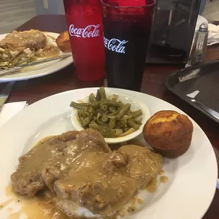 The pork chops are wonderfully flavorful