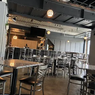 The interior looking towards the bar