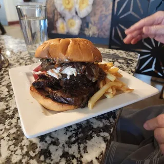 Honey stout short rib sandwich