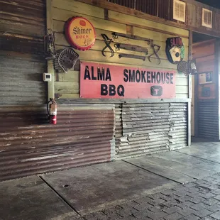 Wall art in the rear seating area