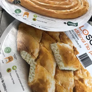 two plates of bread on a table