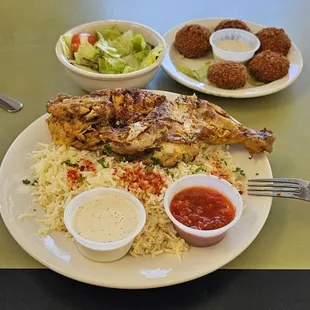 Half grilled chicken platter