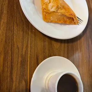 Cream Baklava and Turkish Coffe