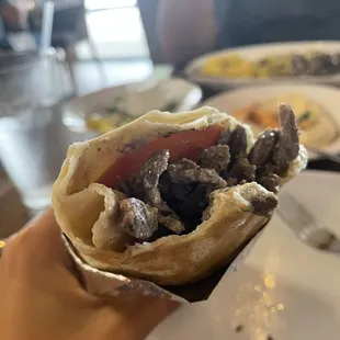 Beef &amp; Beef and Lamb Shawarma Sandwich