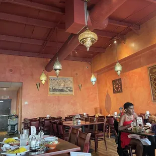 Indoor dining on the right side as you enter