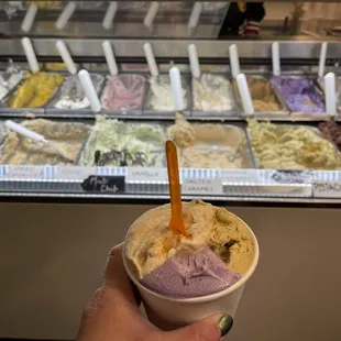 Ube, toasted almond and caramelized figs and pistachio in a large tonight! Loved every bite!
