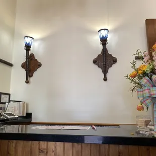 Front desk check-in.