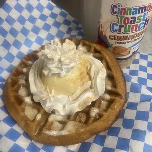 waffle and ice cream