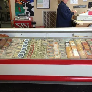 a display of meat products
