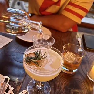 Mocktail with lavender and rosemary