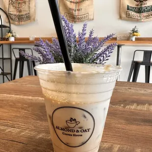 Banana Bread Latte with cold foam