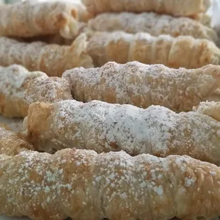 a tray of croissants