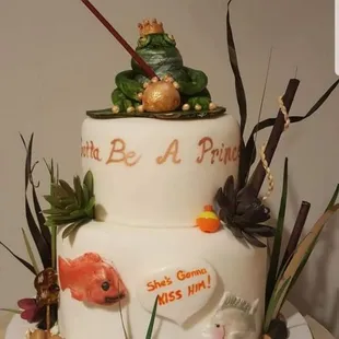 My husband's groomsmen cake, also delicious and adorable! I think my mother in law is still hoarding the topper somewhere...