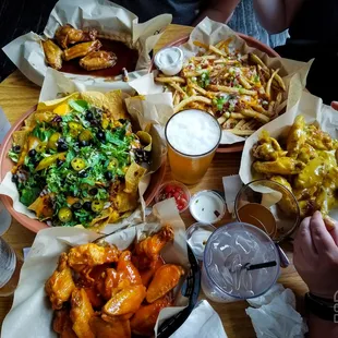 a table full of food