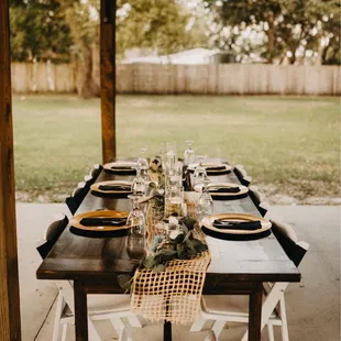 Our rectangular table set-up