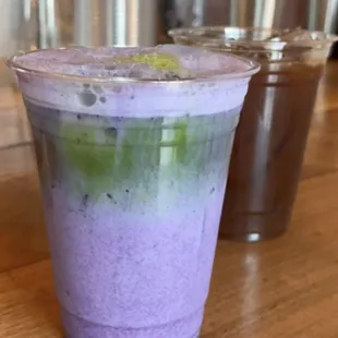 Purple Haze Matcha Latte and Iced Coffee