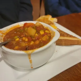 Vegetable Soup &amp; Grilled Cheese