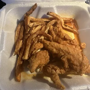 Chicken tenders and fries