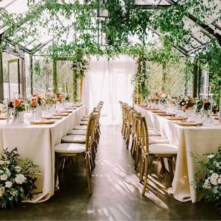 tables set up for a wedding reception