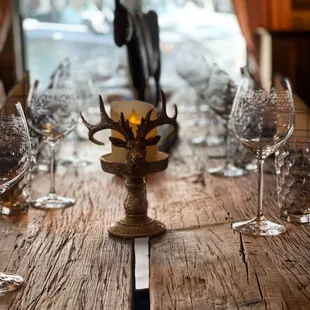 a table set for a dinner